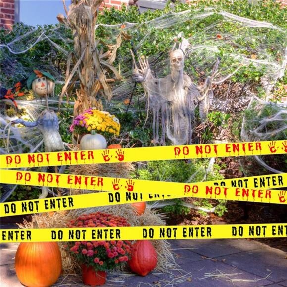 2Pcs Halloween Decorations Caution Tape - 2 inch x 164 feet Do Not Enter - Picture 2 of 7
